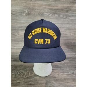 VTG USS George Washington CVN 73 Trucker Mesh Hat Cap Snapback Made In USA Navy